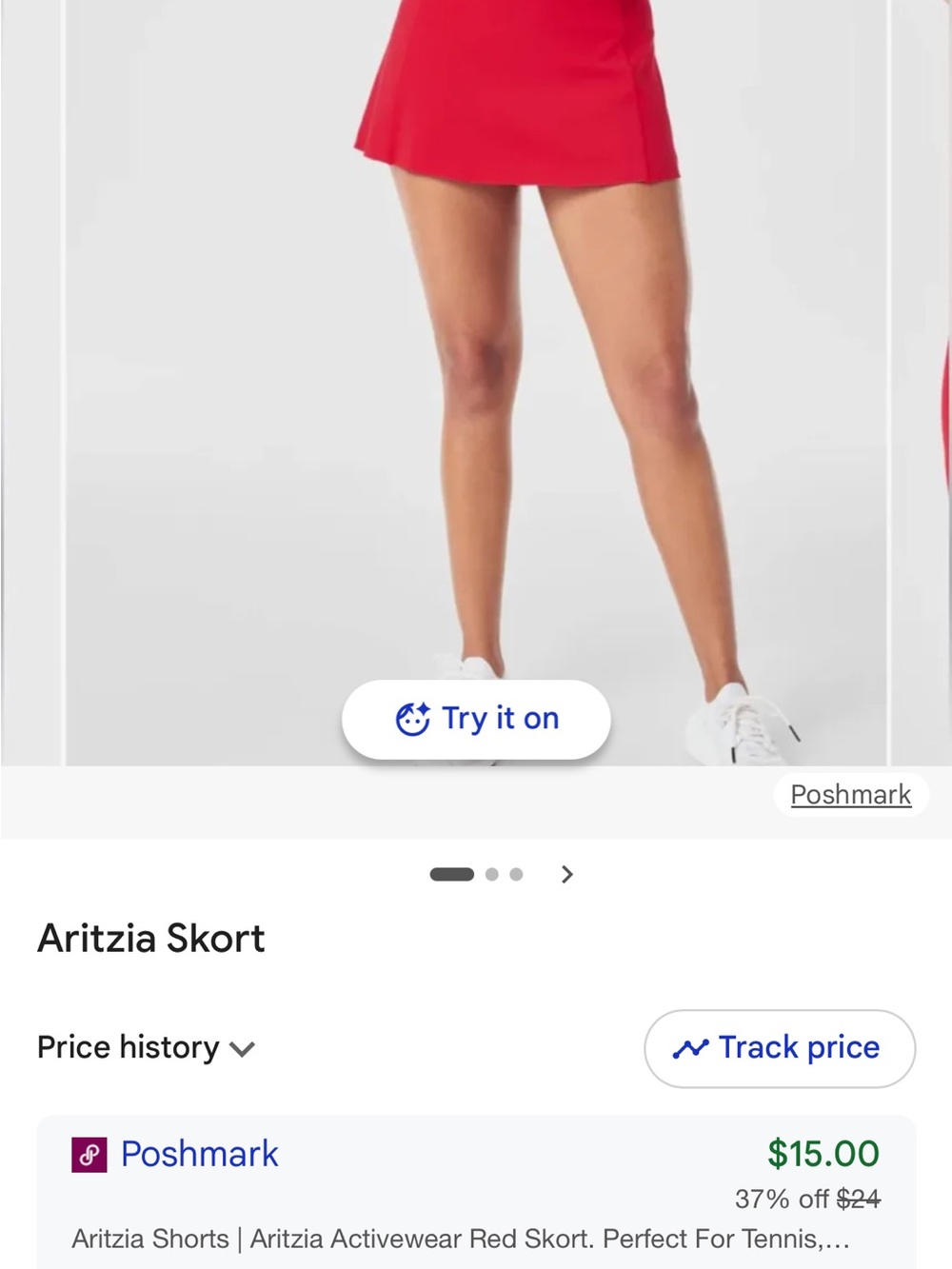 Aritzia Red Athletic Skort